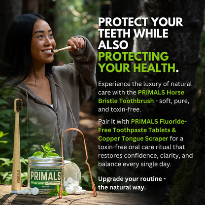 PRIMALS Horse Bristle & Bamboo Toothbrush (4 Pack)