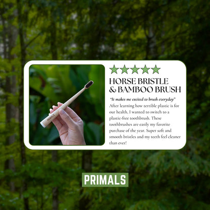 PRIMALS Horse Bristle & Bamboo Toothbrush (4 Pack)